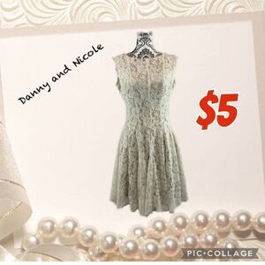 $5 ADD ON ITEM/Danny&Nicole off white lace W/nude line dress